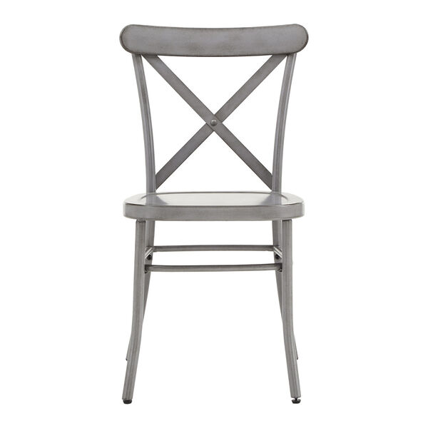 Roman Gray Metal Dining Chair, image 2