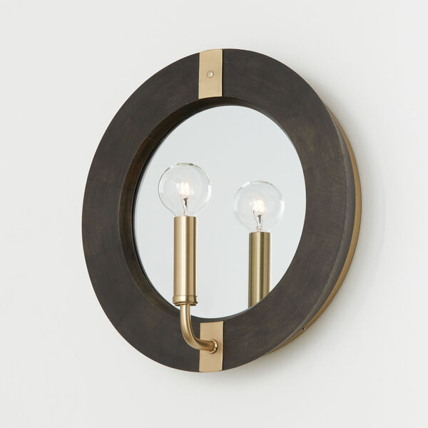 Finn Black Stain and Matte Brass One-Light Sconce, image 3