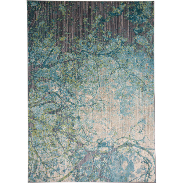 Keats Textured Abstract Blue Gray Area Rug, image 1