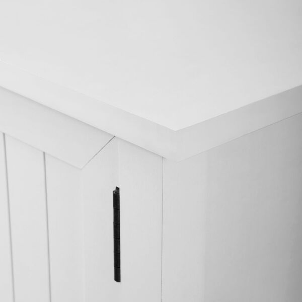 Solid White Grooved Two Door TV Stand, image 2