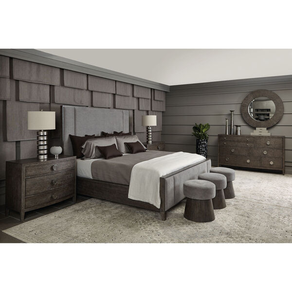 Linea Dark Gray Upholstered Panel King Bed, image 5
