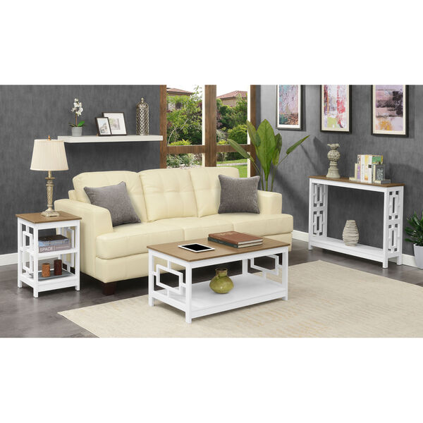 Town Square Driftwood and White Console Table with Shelf, image 6