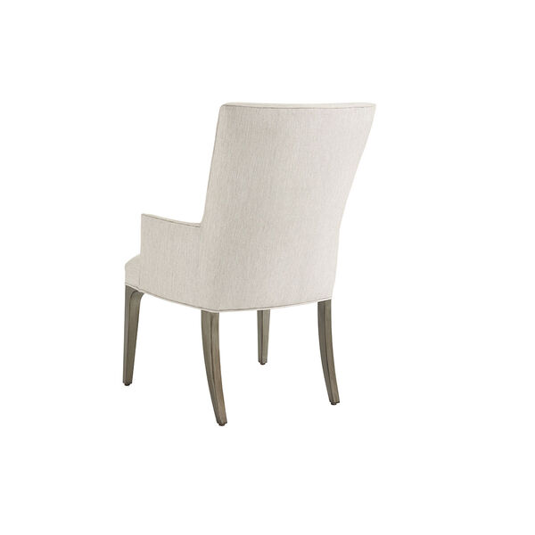 Ariana Silver Leaf Bellamy Upholstered Dining Arm Chair, image 4