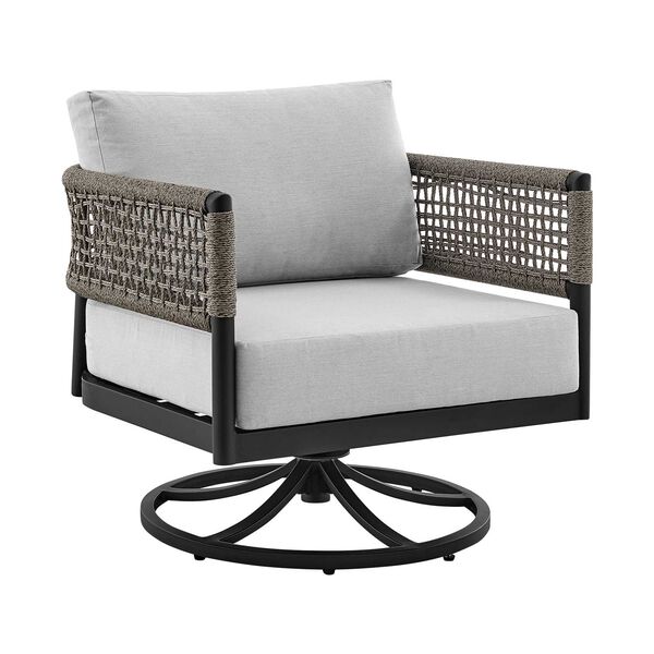 Felicia Black Outdoor Swivel Chair, image 1