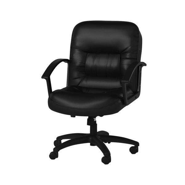 Black Mid Back Leather Plus Executive Chair, image 3