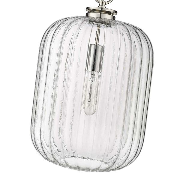 Cabot Polished Nickel One-Light Pendant with Clear Reeded Glass, image 6