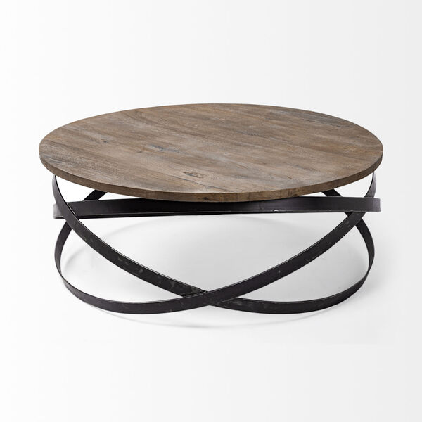 Triumph Brown Round Solid Wood Top Coffee Table, image 2