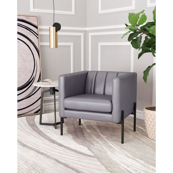 Jess Gray and Black Accent Chair, image 2