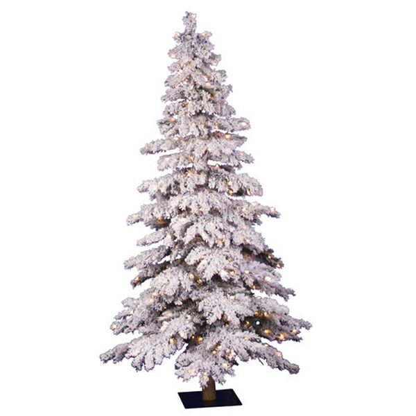 Flocked Spruce 5-Foot Alpine w/250 Clear Dura-Lit Lights and 478 Tips, image 1