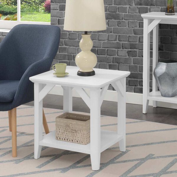 White End Table with Shelf, image 1