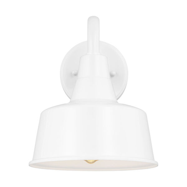 Barn White Eight-Inch One-Light Outdoor Wall Mount, image 1