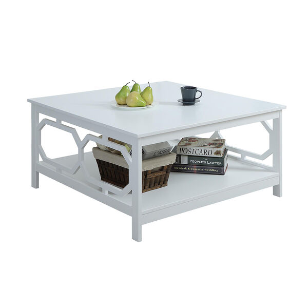 Omega Square 36-Inch White Coffee Table, image 3