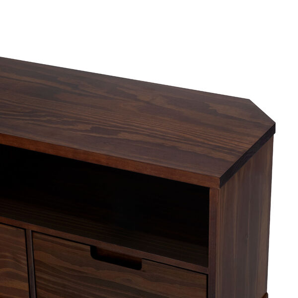 Ivy Walnut Three-Drawer Solid Wood Corner TV Stand, image 5