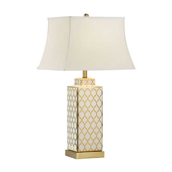 MarketPlace Gold and White One-Light Table Lamp, image 1