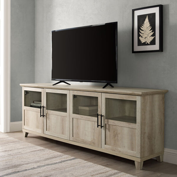 Goodwin White Oak TV Console with Four Panel Door, image 6