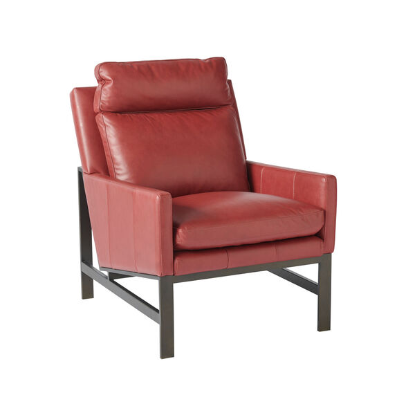 Scarlet Red and Black Accent Chair, image 2