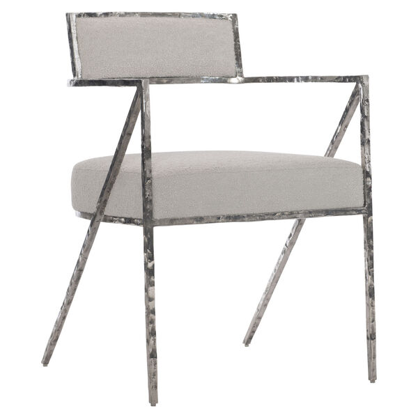 Torres Polished Stainless Steel and Beige Arm Chair, image 2