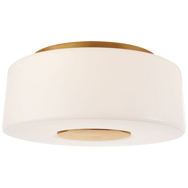 Acme Large Flush Mount in Soft Brass with White Glass by Barbara Barry, image 1