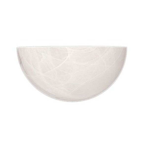 White One-Light Sconce with Faux Alabaster Glass, image 1