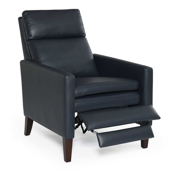 Vicente Midnight Blue Faux Leather Push Back Recliner, image 3