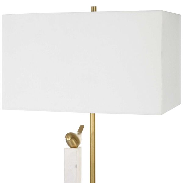 Songbirds White and Brushed Brass Table Lamp, image 6
