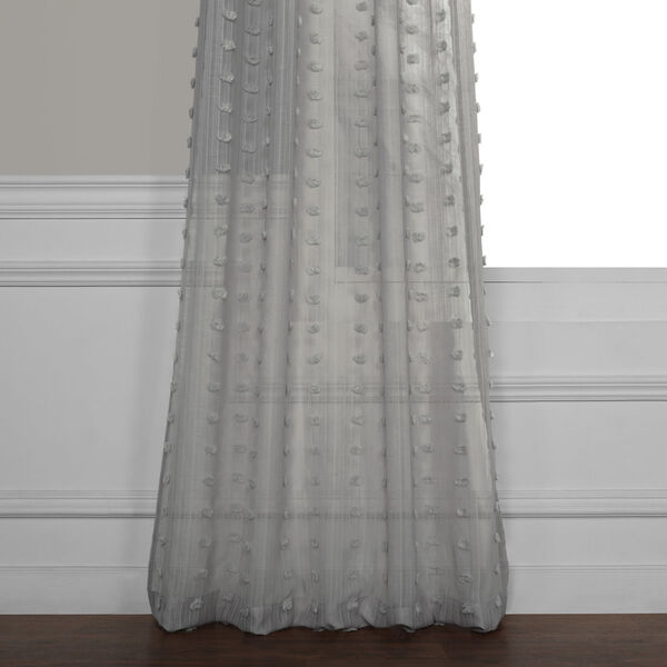 Dot Grey Patterned Linen Sheer Curtain Single Panel, image 4