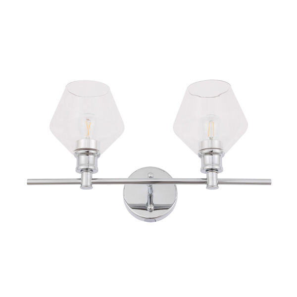 Gene Chrome Two-Light Bath Vanity with Clear Glass, image 5