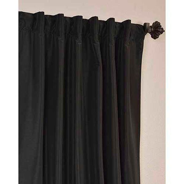 Blackout Faux Silk Taffeta Curtain Single Panel, image 5