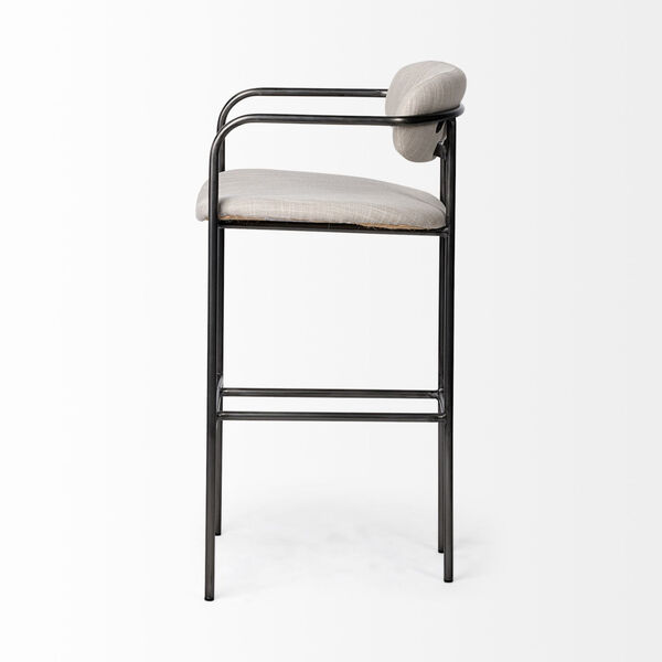 Parker Black and Cream Bar Height Stool, image 3