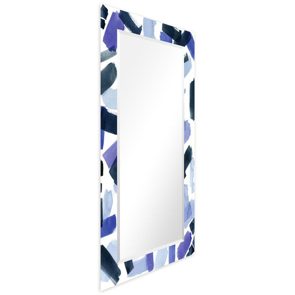 Cerulean Strokes Blue 54 x 28-Inch Rectangular Beveled Wall Mirror, image 2