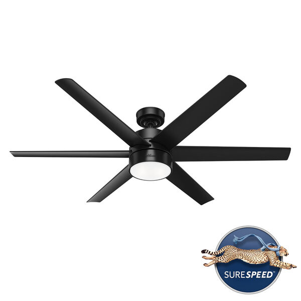 Solaria Matte Black 60-Inch LED Ceiling Fan, image 5