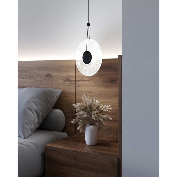 Meclisse Satin Black LED Pendant with Clear Glass, image 5