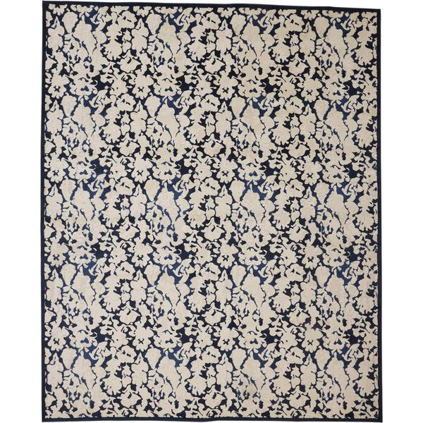 Remmy Abstract Ivory Blue Area Rug, image 1