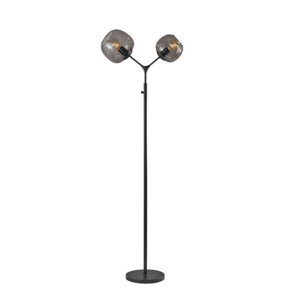 Ashton Matte Black Two-Light  Tall Floor Lamp, image 1