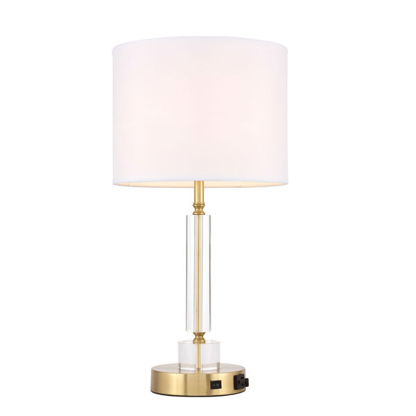 Deco Brushed Brass 13-Inch One-Light Table Lamp, image 4
