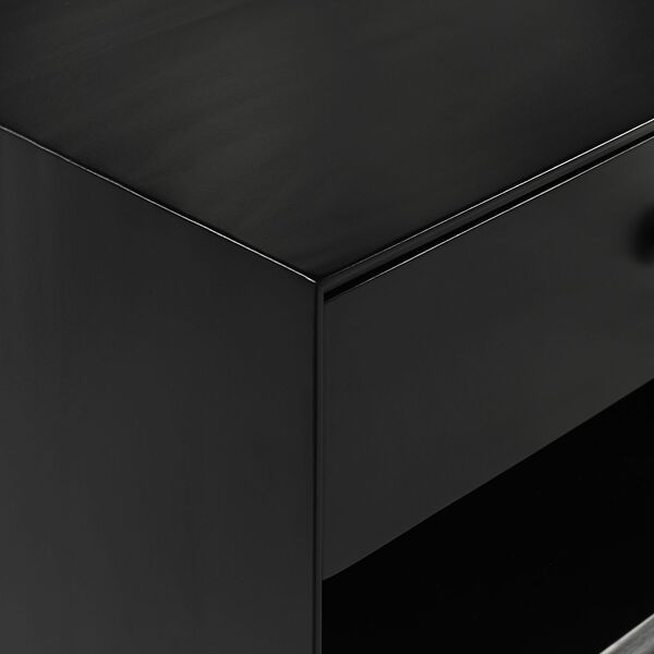 Mid Century Black One-Drawer Nightstand, image 5