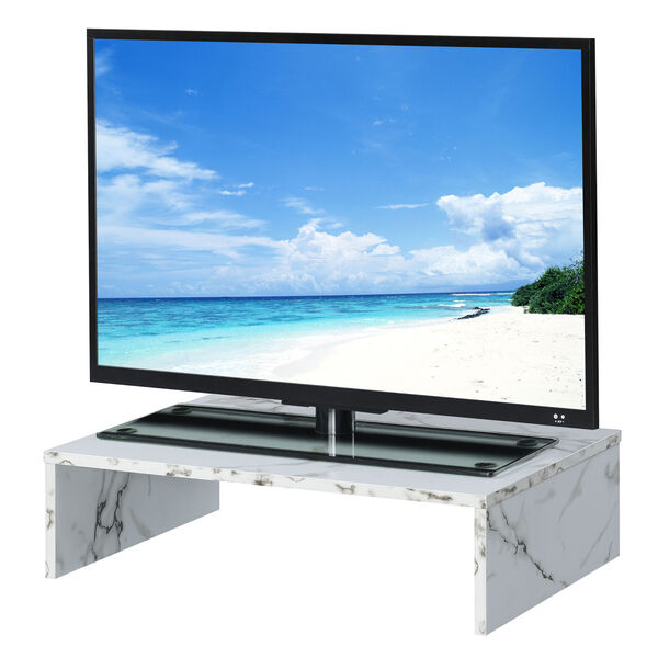 Designs2Go White Faux Marble Small TV Monitor Riser for TVs up to 26 Inches, image 3