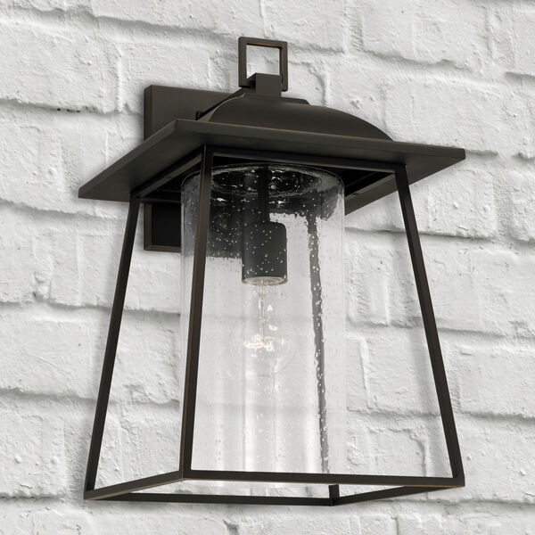 Durham Oiled Bronze 11-Inch One-Light Outdoor Wall Lantern with Clear Seeded Glass, image 3