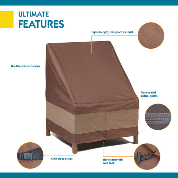 Ultimate Mocha Cappuccino 28 In. Stackable Patio Chair Cover, image 4