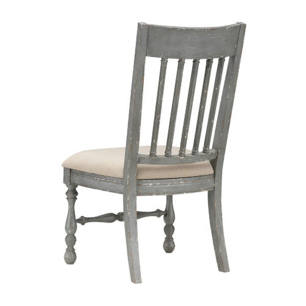 Weston Blue Gray and Cream Upholstered Dining Chair, Set of 2, image 3
