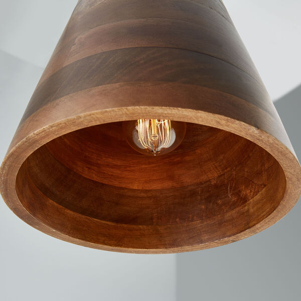 Independent Wood and Brass One-Light Pendant, image 3