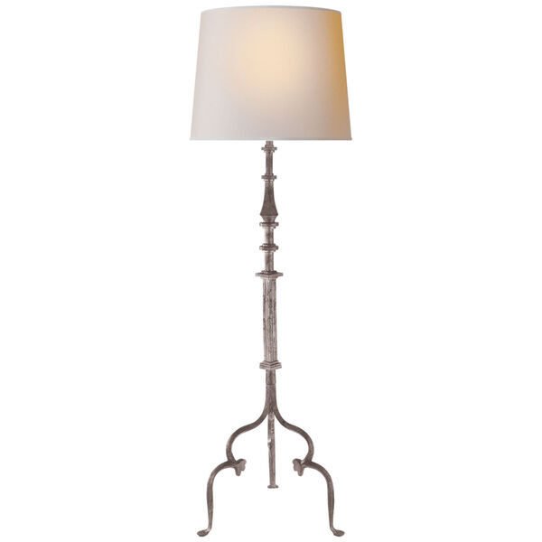 Madeleine Floor Lamp in Belgian White with Natural Paper Shade by Suzanne Kasler, image 1