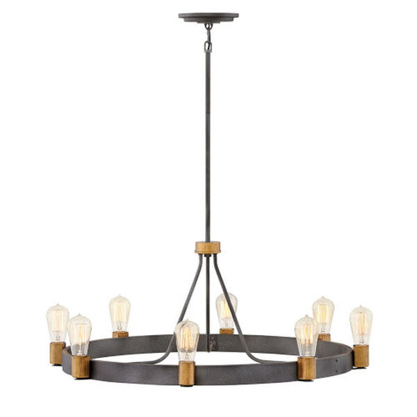 Silas Aged Zinc Eight-Light Chandelier, image 4