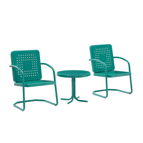 Bates Turquoise Gloss Outdoor Chair Set, Three-Piece, image 2