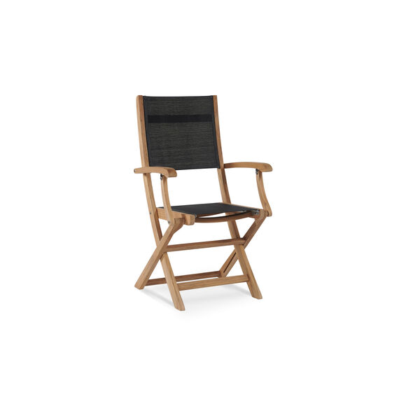 Stella Black Teak Outdoor Folding Armchair, image 1