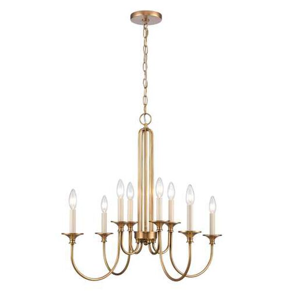 Cecil Natural Brass Eight-Light Chandelier, image 1