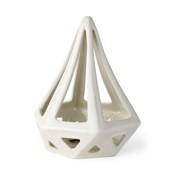 Hood White Geometric Ceramic Decorative Object, image 1