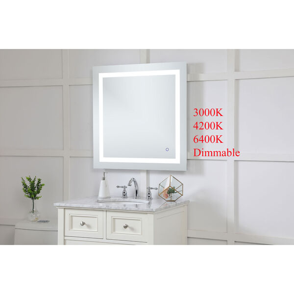 Helios Silver 30 x 30 Inch Aluminum Touchscreen LED Lighted Mirror, image 3