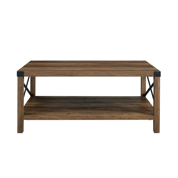Rustic Oak and Black Coffee Table, image 6