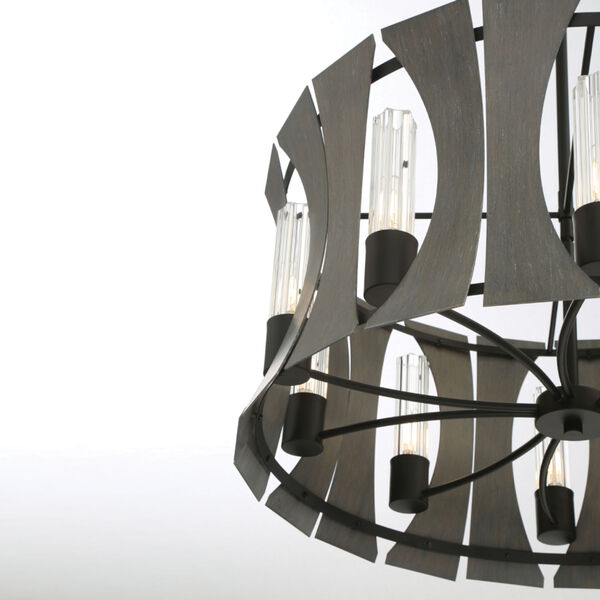Pennino Matte Black and Gray 10-Light LED Chandelier, image 3